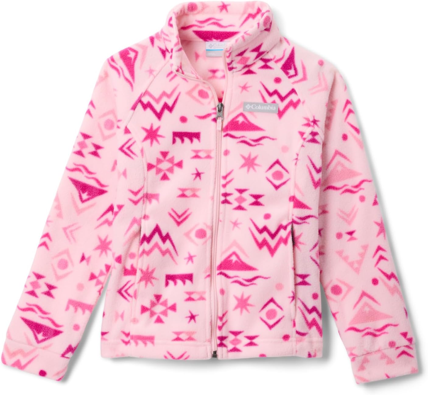 

Детская флисовая куртка Columbia Kids Benton Springs II с принтом, Satin Pink Peaked