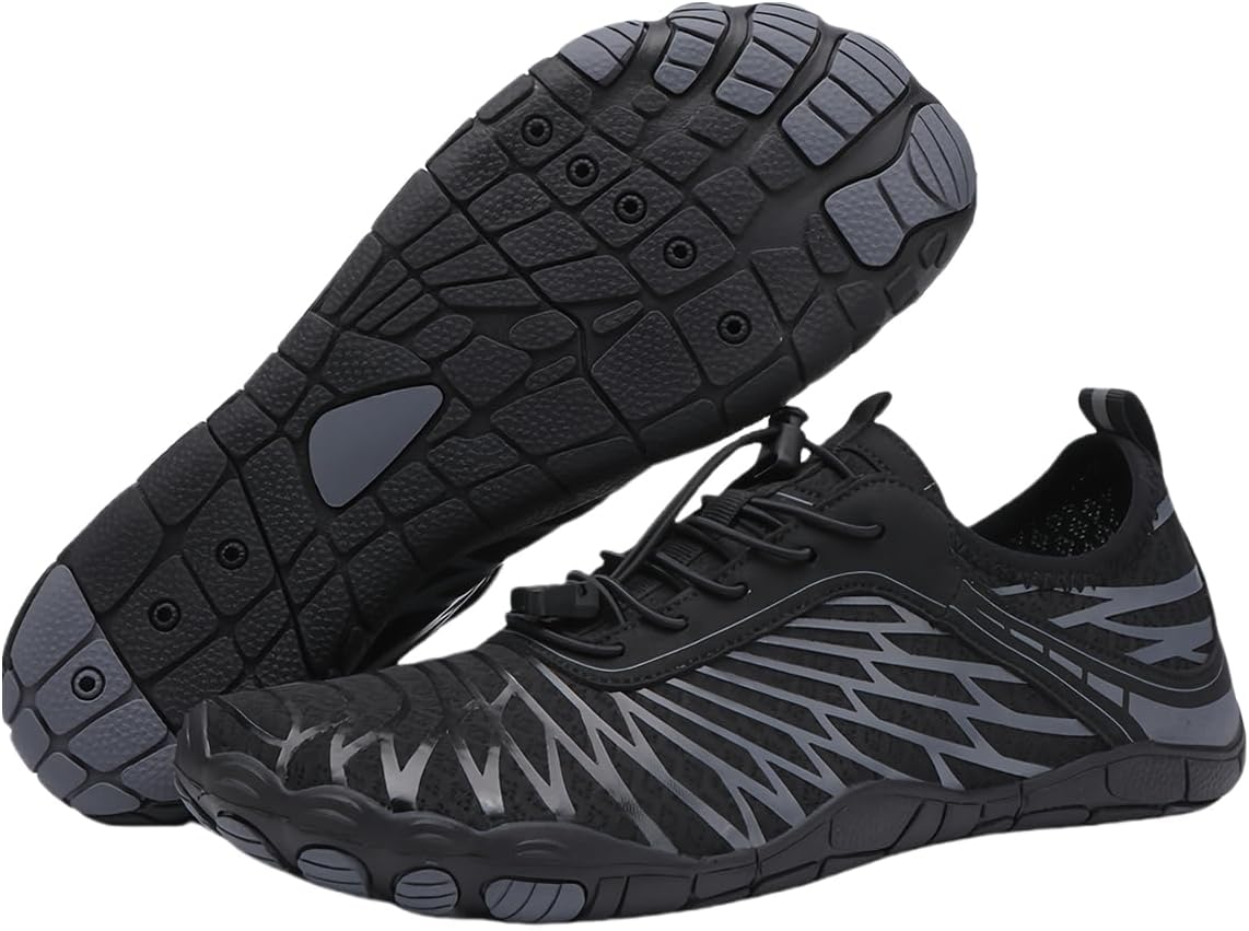 

Заземляющая обувь для женщин и мужчин, противоскользящие походные водные кроссовки при невропатии, походная обувь унисекс, кроссовки с формой стопы и широкой носочной частью Generic, черный