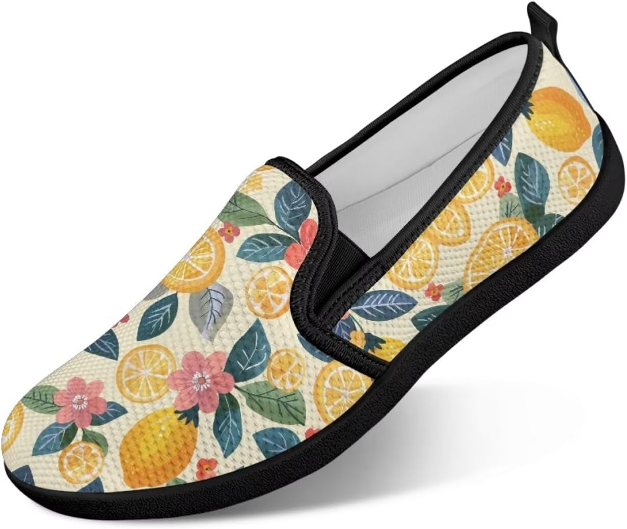 

Мужские прогулочные кроссовки без шнурков, удобные, модные, повседневные кроссовки, дышащая сетка, для фитнеса и тренировок, легкие, размеры США 4-9 Twousenru, Sliced Lemons