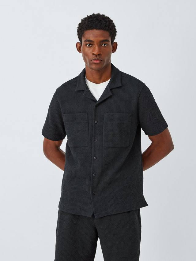 

Короткий рукав жаккардовая рубашка из хлопковой смеси Kin, Black Beauty