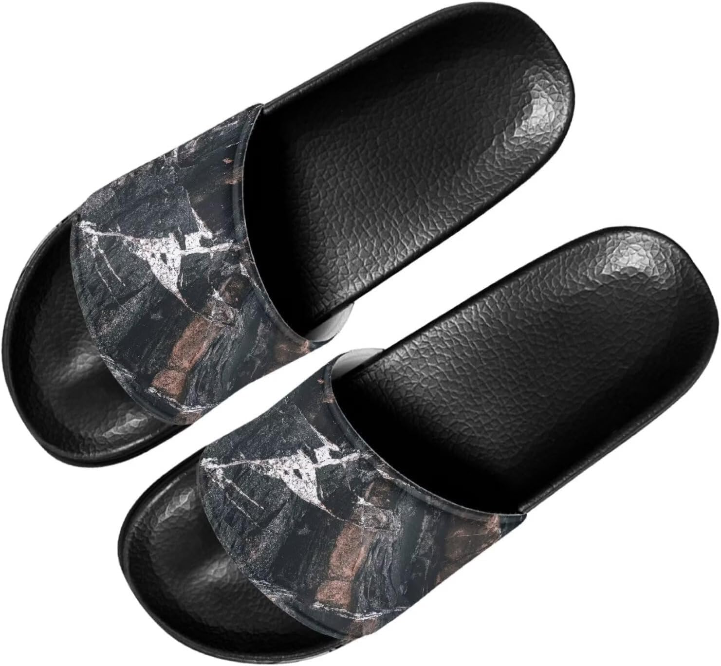 

Мужские шлепанцы Quxjehoe, быстросохнущие для душа, противоскользящие, легкие летние сандалии, размеры США 5-14, Marble