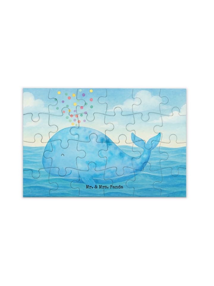 

Mr. & Mrs. Panda Дизайн конфетти в виде кита-пазла без надписи белым цветом