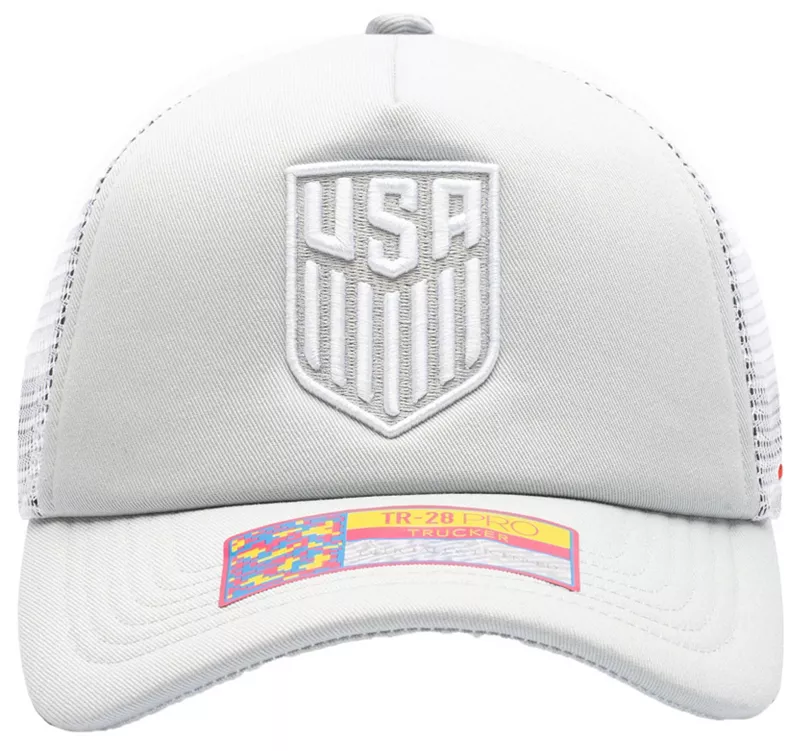 

Туманно-серая регулируемая кепка дальнобойщика Fan Ink для взрослых USMNT