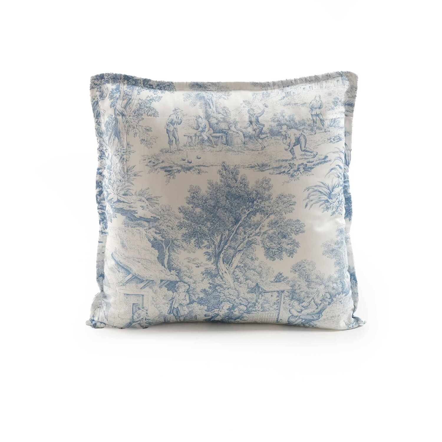 

Декоративная подушка из хлопка и перкаля с принтом Toile de Jouy - Jouy Lisola, цвет Blu