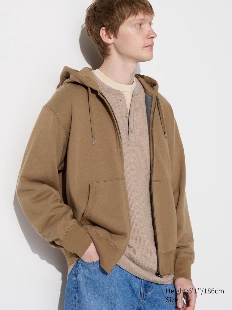 

Толстовка с капюшоном на молнии Uniqlo, цвет 34 коричневый