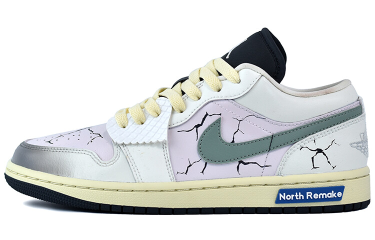 

Кроссовки Air Jordan 1 Vintage Basketball Shoes Unisex Low-top Green/White/Pink/Grey, цвет Pink Moon/Nori/Magnet