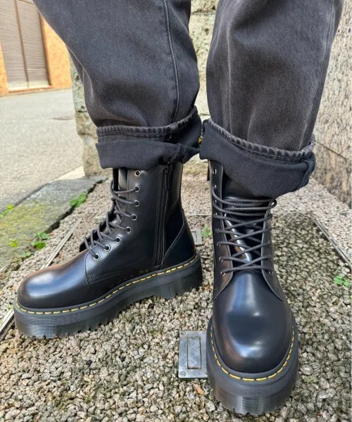 Ботинки Dr.Martens JADON 8-отверстия на толстой подошве, чёрные — фото 2