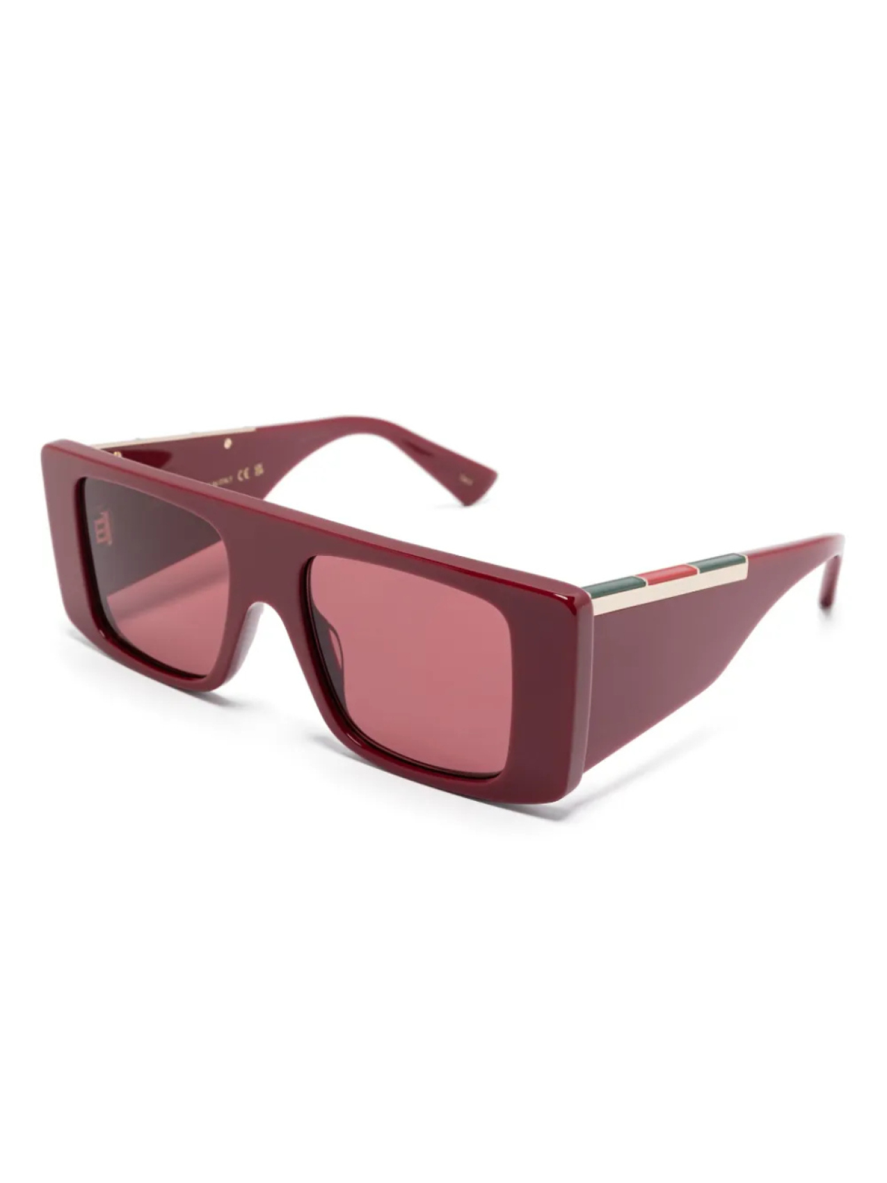 Солнцезащитные очки Gucci Eyewear в прямоугольной оправе, красный — фото 2