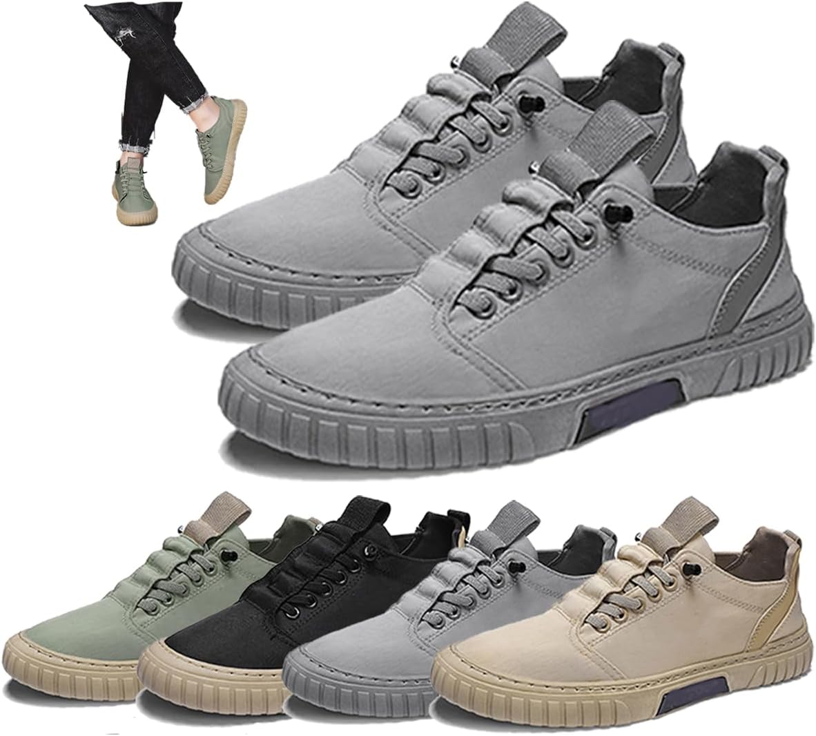 

Летние повседневные мужские низкие слипоны из ткани, дышащие, противоскользящие, легкие и удобные, для путешествий, оксфорды, кеды для скейтборда и спортивные кроссовки для бега Generic, серый