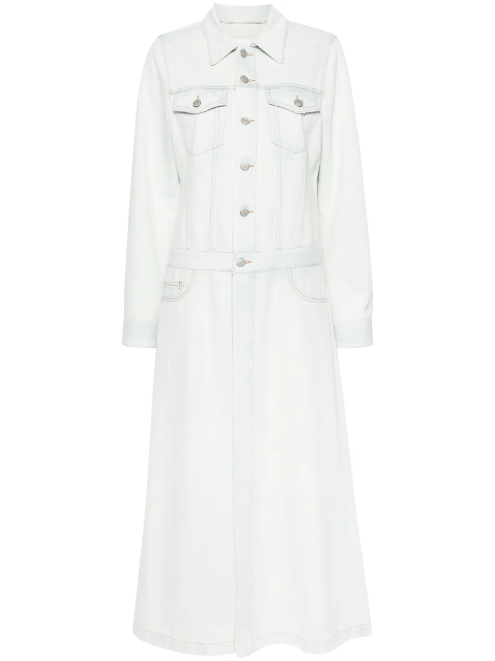 

Джинсовое пальто макси MM6 Maison Margiela, синий