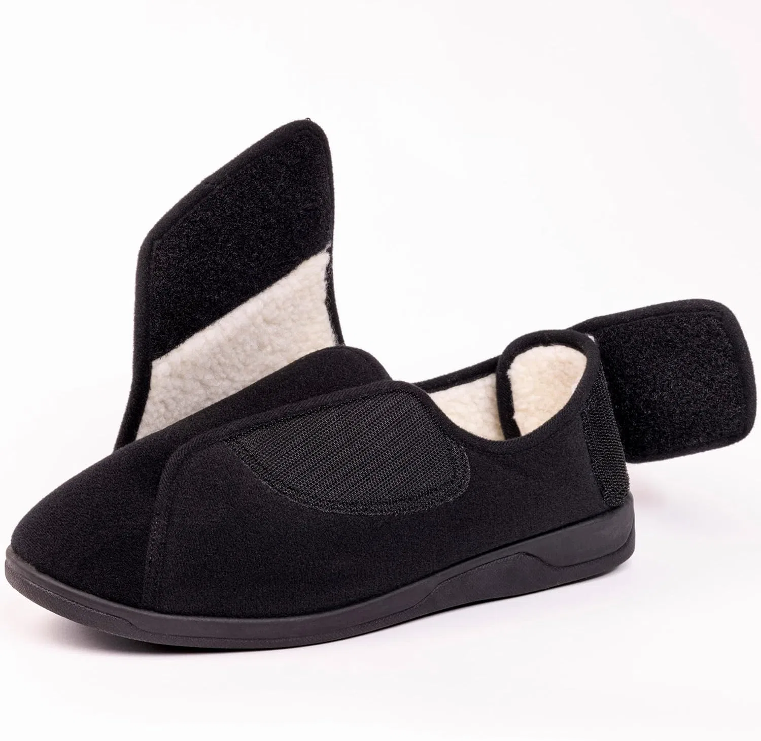 Тапочки на толстой подошве с пеной с эффектом памяти, Black/White EUROPEAN SOFTEST — фото 4