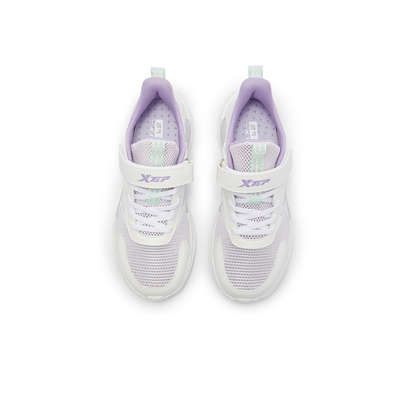 XTEP Скользостойкие износостойкие низкие детские кроссовки classic white с оттенком purple детские — фото 4