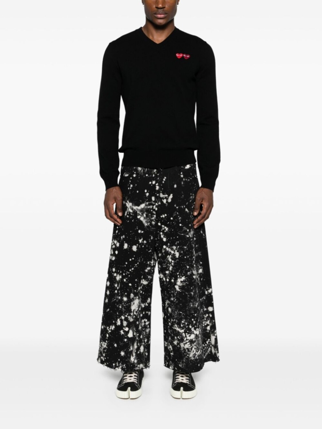 Шерстяной джемпер с нашивкой Comme Des Garçons Play, черный — фото 3