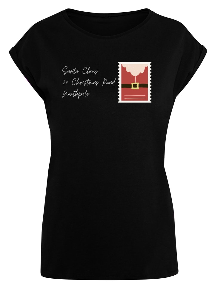 

F4NT4STIC Рождественская футболка с надписью «Санта-Клаус» черного цвета, Черный, F4NT4STIC Рождественская футболка с надписью «Санта-Клаус» черного цвета