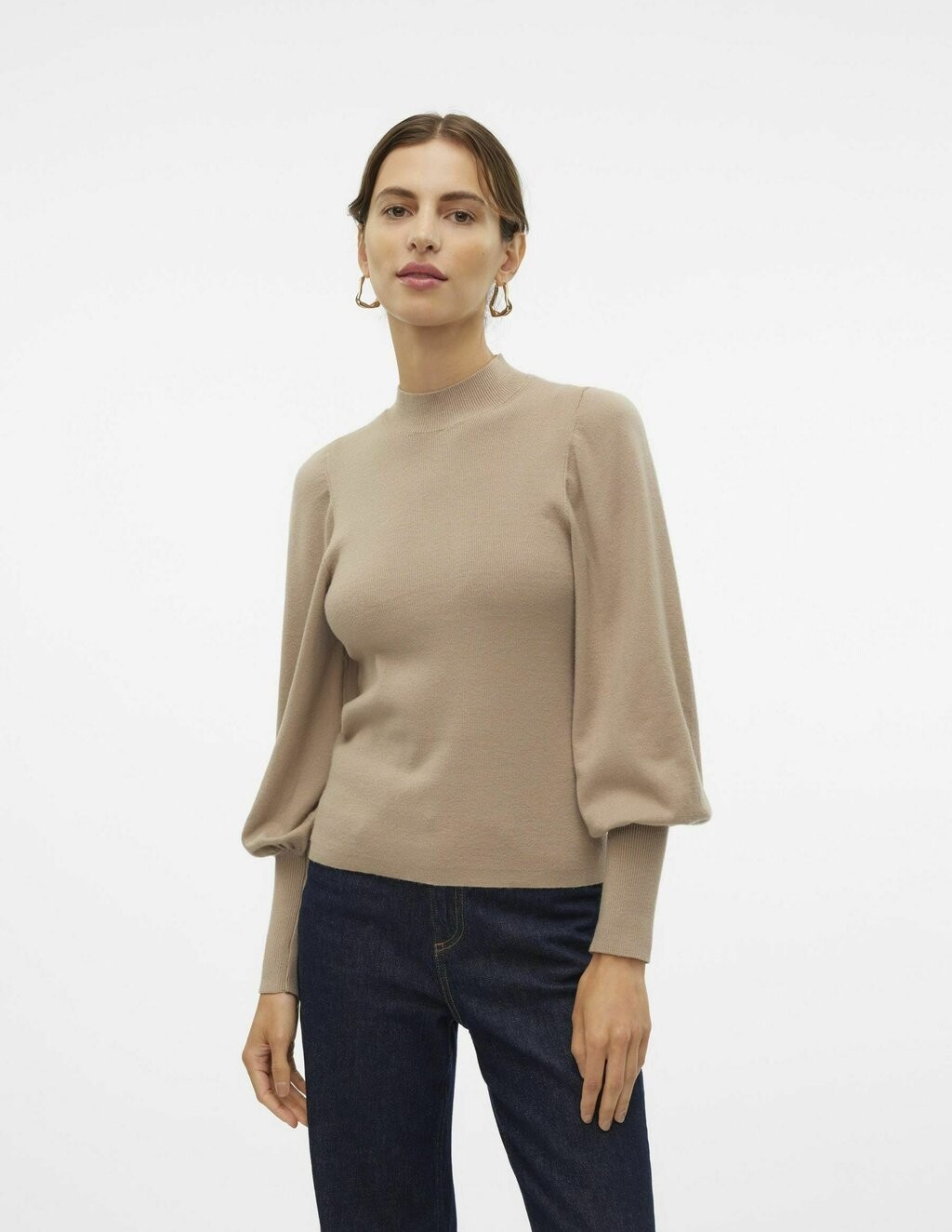 

Джемпер VMHOLLYKARISPUFF HIGHNK GA BOO Vero Moda, бежевый