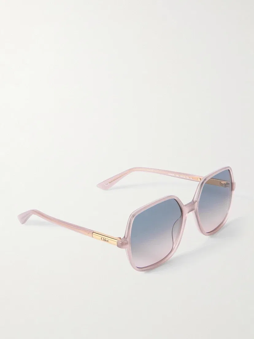 Круглые ацетатные солнцезащитные очки Judy Chloé Eyewear, розовый — фото 3