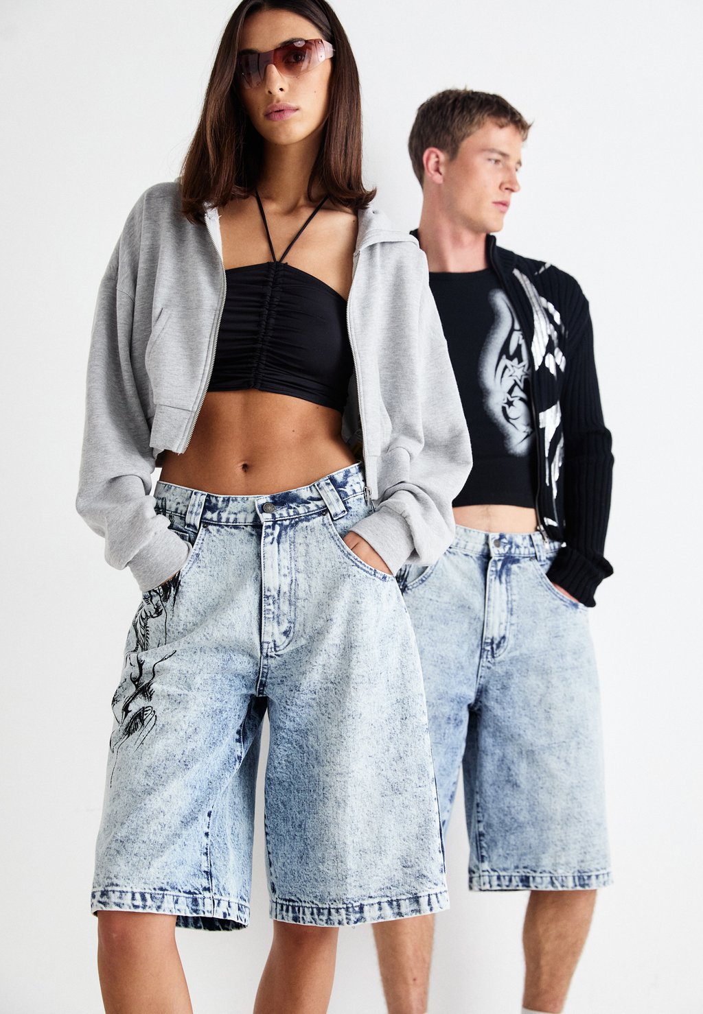 

Джинсовые шорты LAZY WILLY JORT UNISEX Jaded London, светло-голубой деним