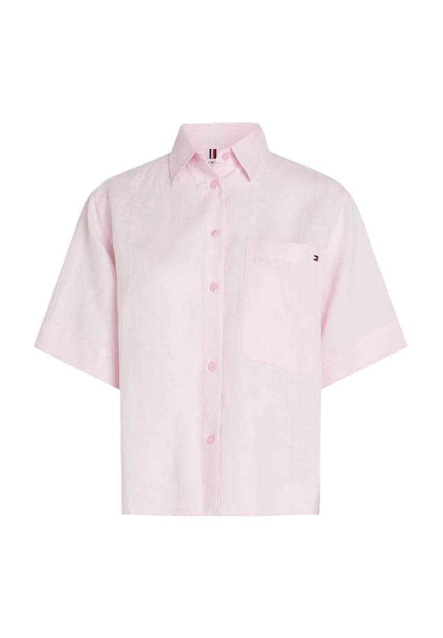 

Воротник блузки из льна Tommy Hilfiger, розовый