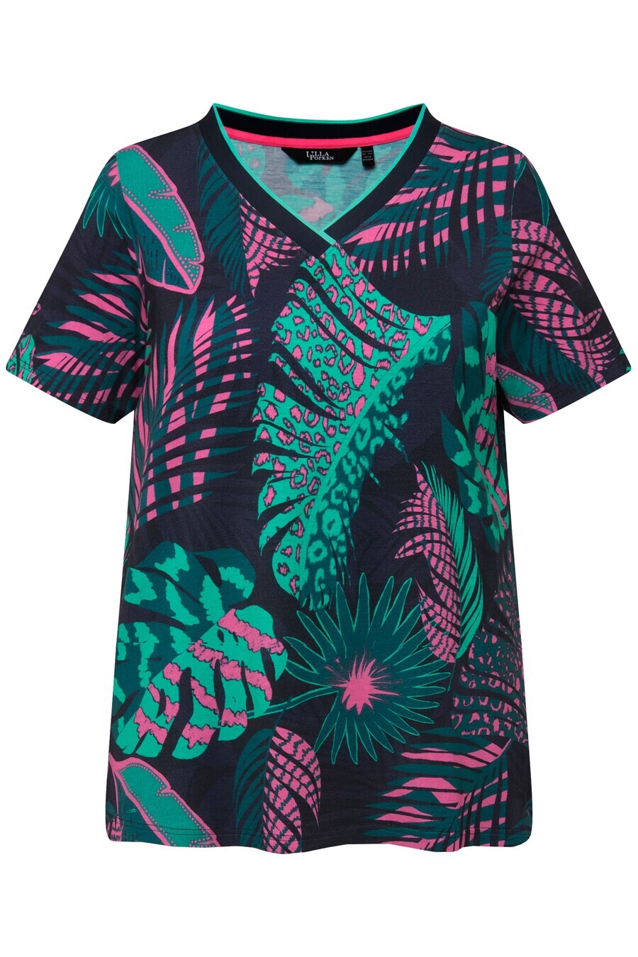 

Футболка Ulla Popken Shirt, цвет marine blue/turquoise