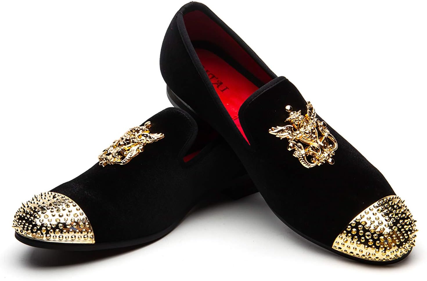 

Мужские лоферы из натуральной кожи с металлической текстурой и блестками, без шнурков Jitai, черный