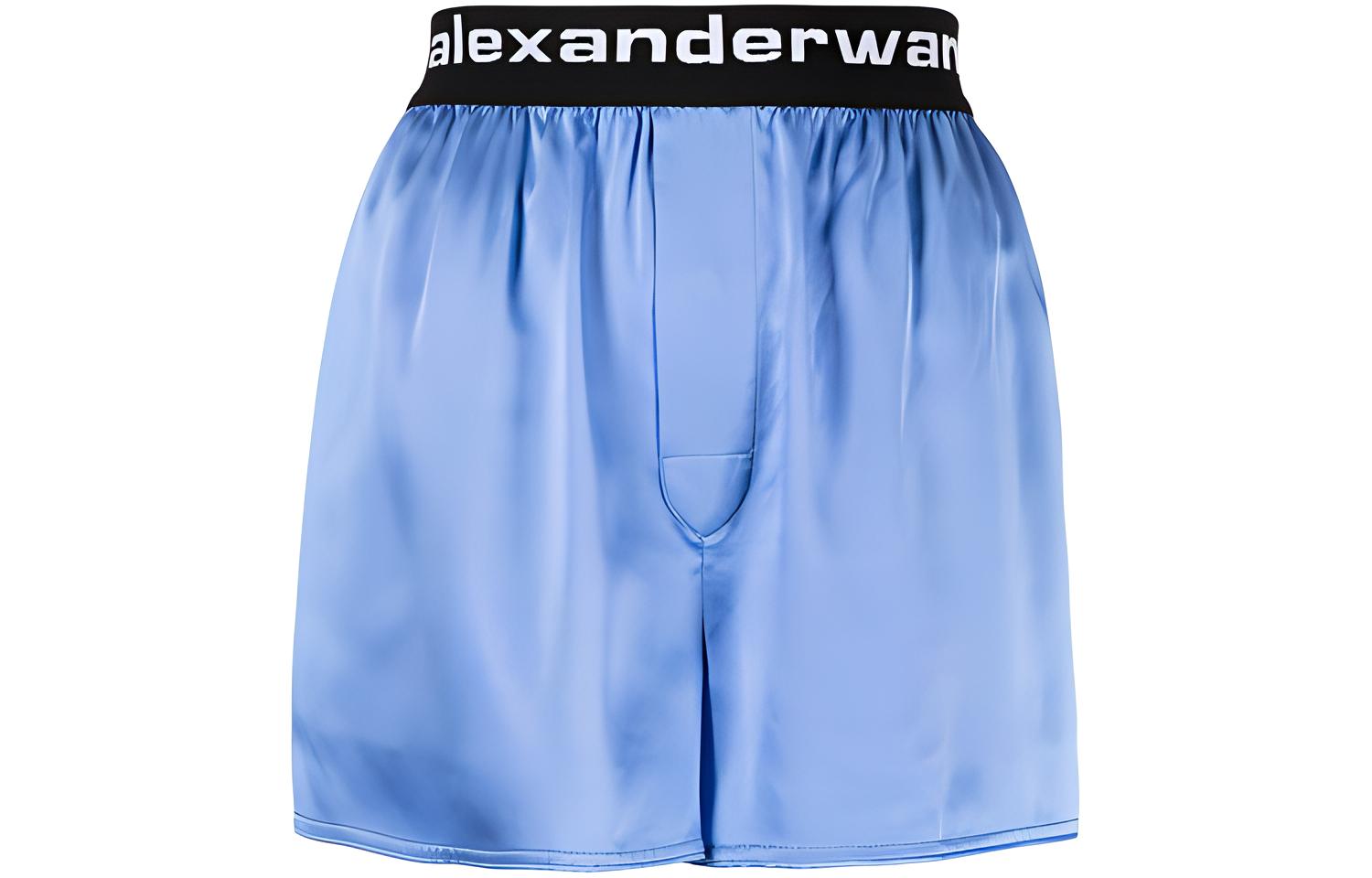 

Повседневные шорты женские голубые Alexander Wang