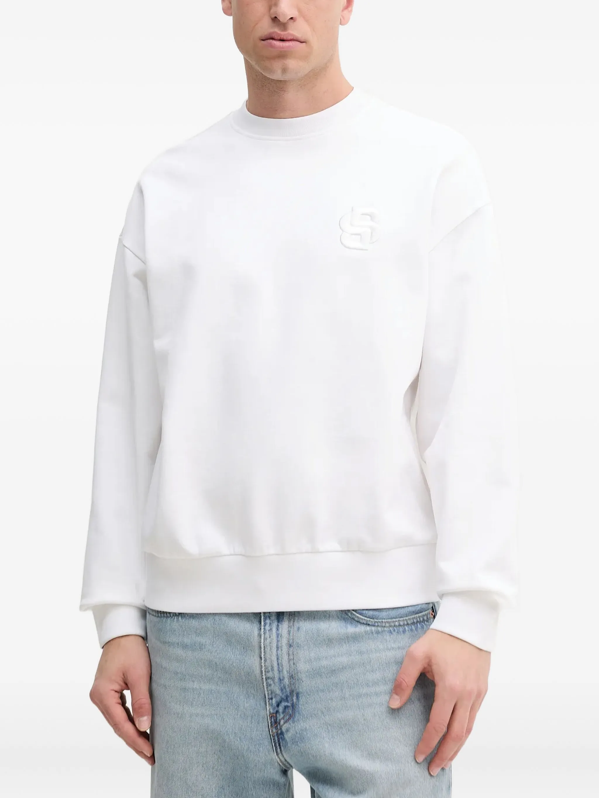 

Толстовка с вышитым логотипом Boss, белый