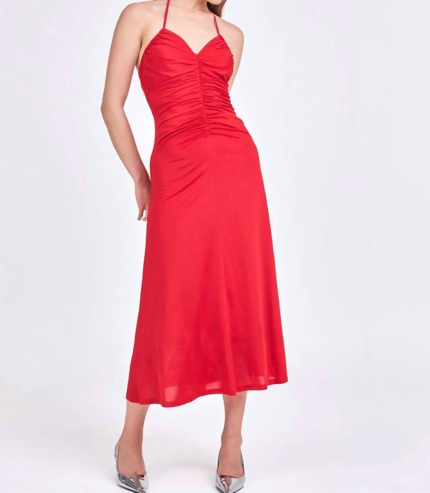 

Платье макси со сборками Sophie Halter Rouge endless rose