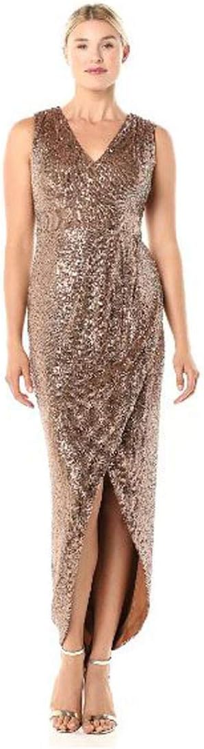 

Женское платье Calvin Klein без рукавов с V-образным вырезом и плиссировкой на талии, Dark Gold