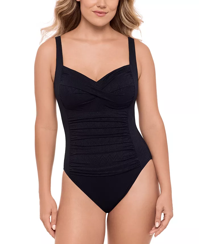 

Женский купальник с корсетом и эффектом контроля живота Twist-Bodice Swim Solutions, черный