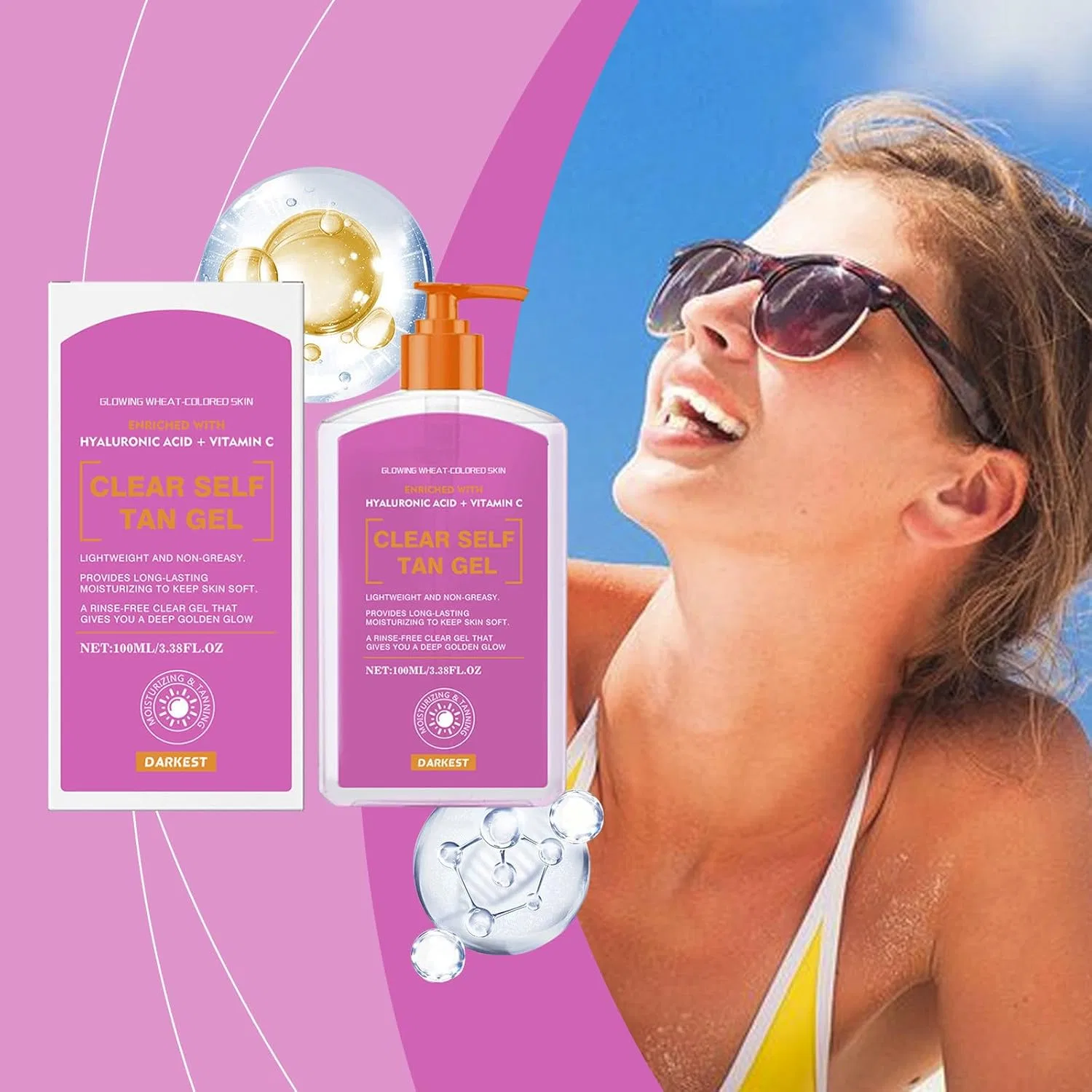 Прозрачный гель-автозагар Intensive Tanning Gel Aoseiens, 1 Piece. — фото 2