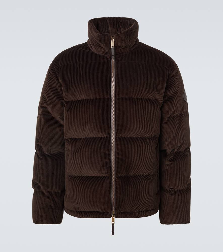 

Хлопковая вельветовая пуховая куртка Burberry, Clove Brown