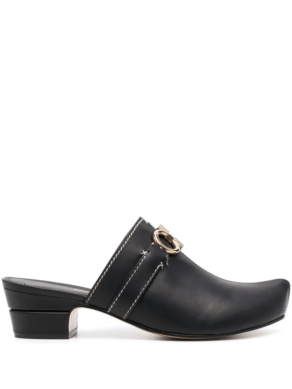Ferragamo Gancini кожаные мюли Salvatore Ferragamo, черный