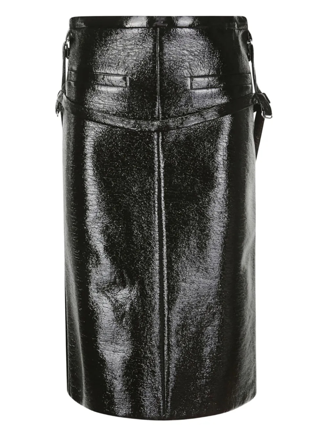 

Виниловая юбка миди Courrèges, черный