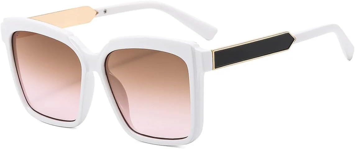 

Модные квадратные солнцезащитные очки в большой оправе для женщин и мужчин, элегантный набор очков для танцев, вечеринок и отдыха, защита от УФ-излучения UV400 UATXTAU, White