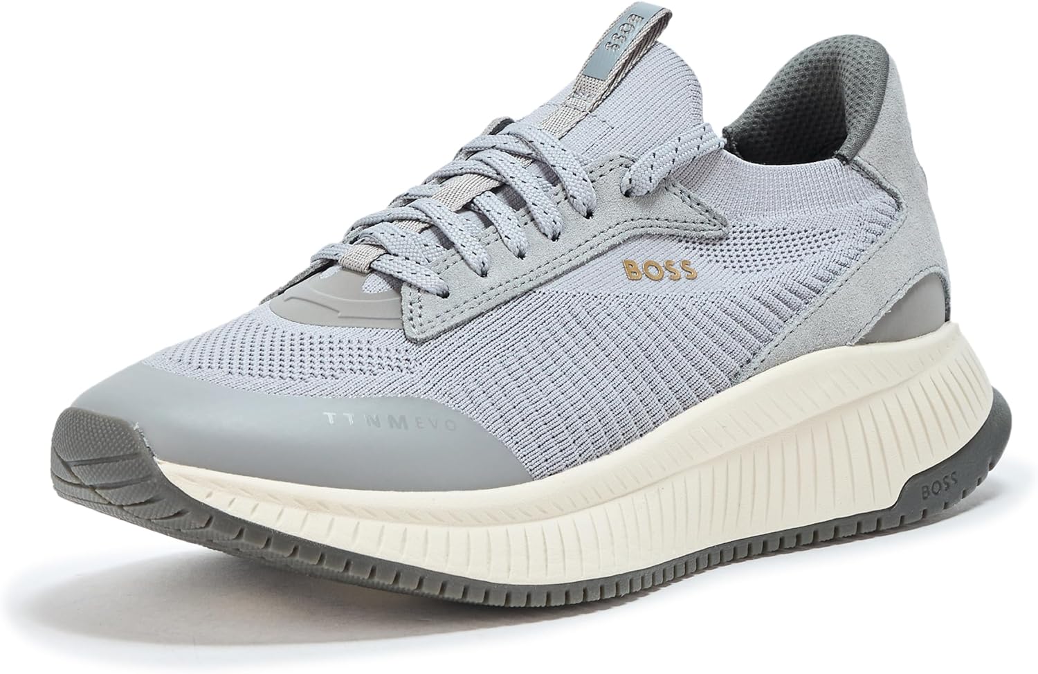 

BOSS мужские современные кроссовки для бега с вязаной структурой, Grey Microchip