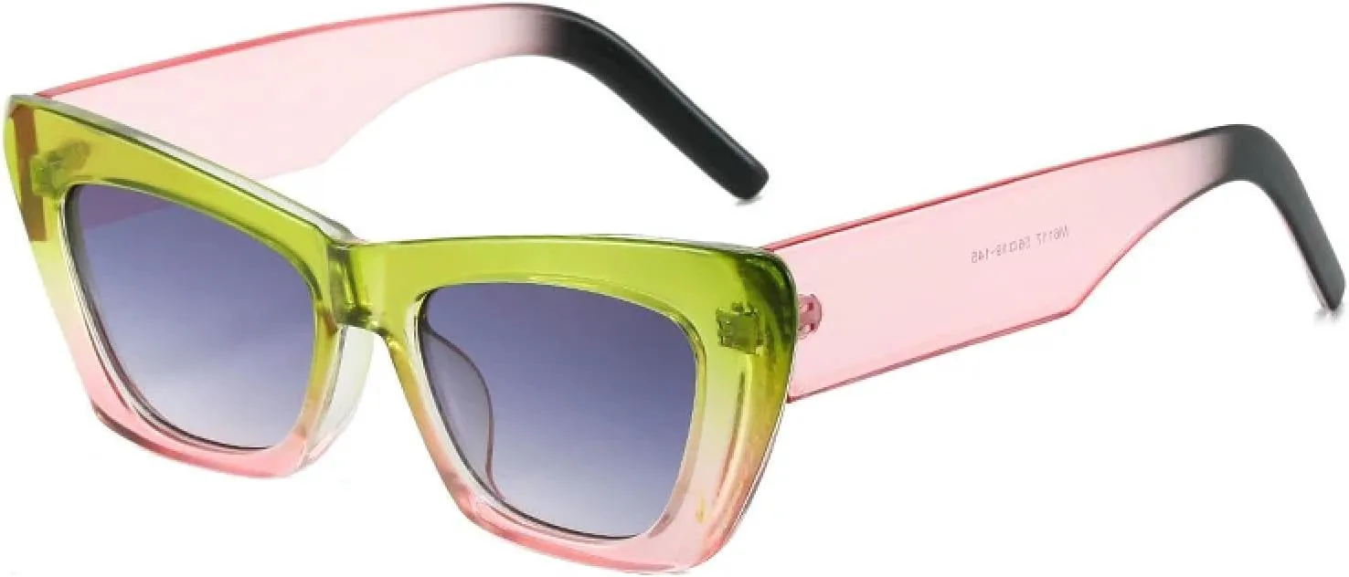 

Модные женские солнцезащитные очки с градиентной оправой и цветными вставками, модель «кошачий глаз», прозрачные, для активного отдыха TVTBBVV, C3pinkgrey