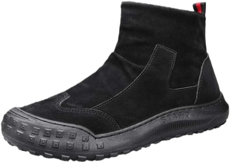 

Мужские высокие ботинки с противоскользящей и износостойкой подошвой - для повседневного использования на улице, поездок на работу, для любого сезона и горных походов Fusecottc, черный