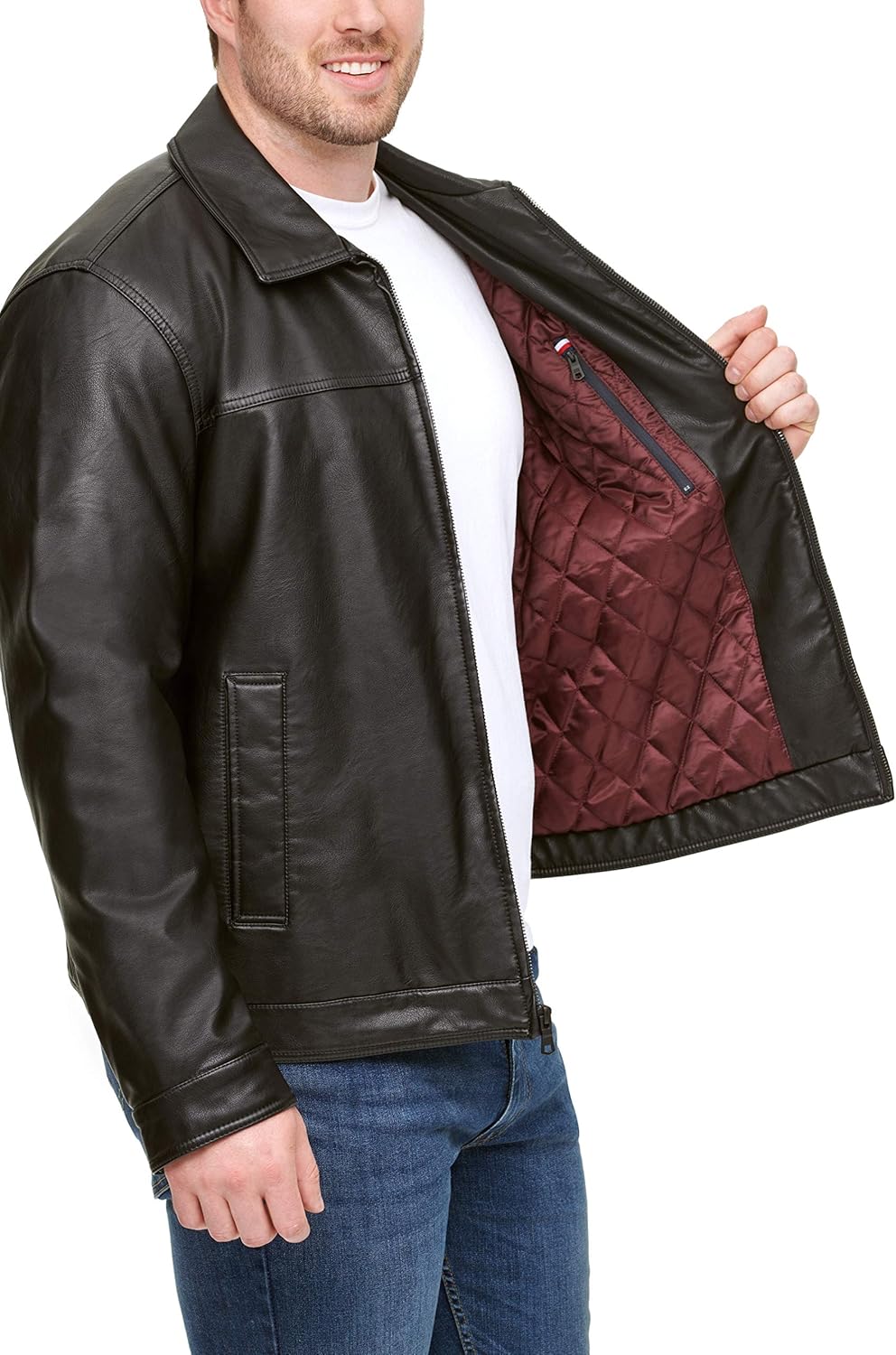 Мужская классическая куртка из искусственной кожи Tommy Hilfiger, Black — фото 4