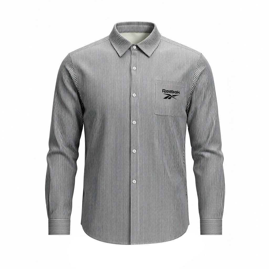 

Рубашки Unisex с лацканами, утолщенные Reebok, черный белый stripes