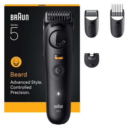 

Триммер для бороды серии 5 Bt5520 с 4 насадками для укладки - черный Braun