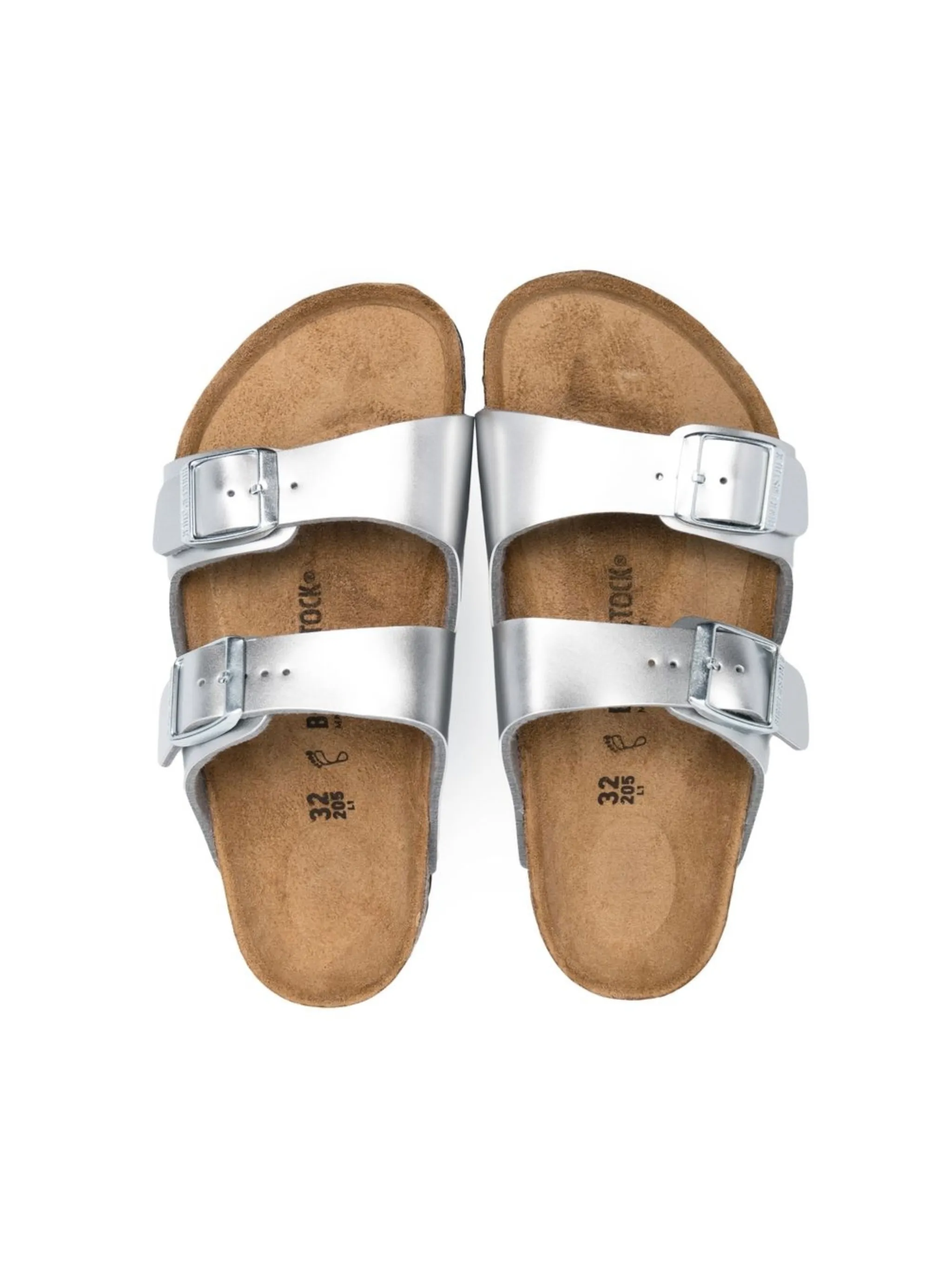 Сандалии Arizona с эффектом металлик Birkenstock Kids, серый — фото 3