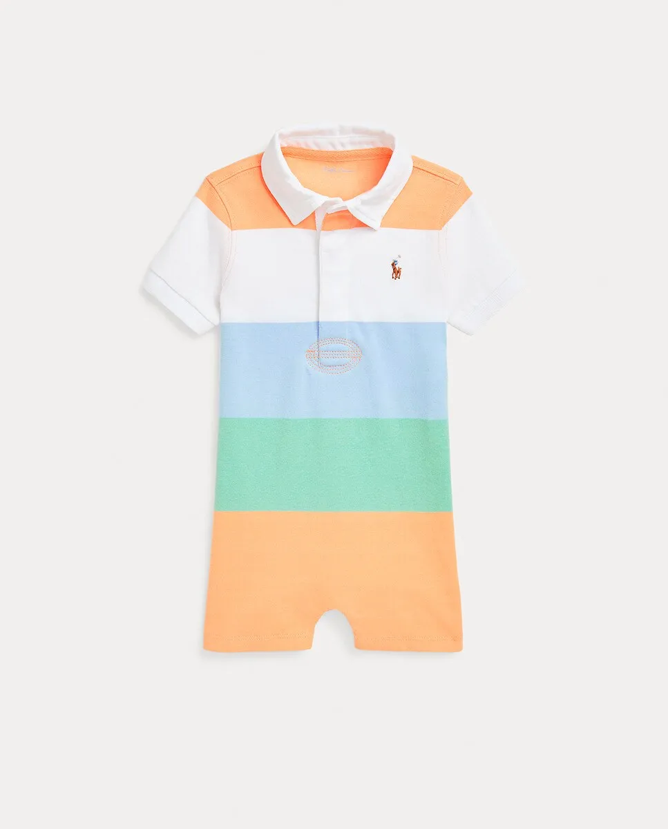 

Хлопковый комбинезон для мальчика с вырезом поло Polo Ralph Lauren, многоцветный