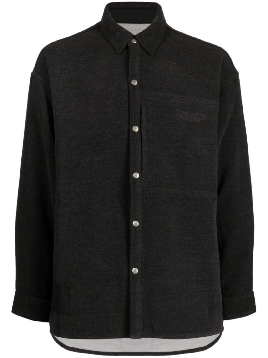 

izzue logo-embroidered long-sleeve shirt, серый
