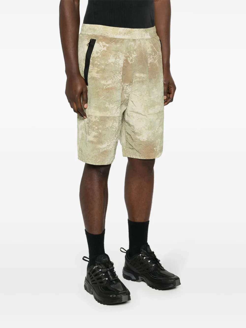 Спортивные шорты с абстрактным принтом Stone Island, зеленый — фото 3