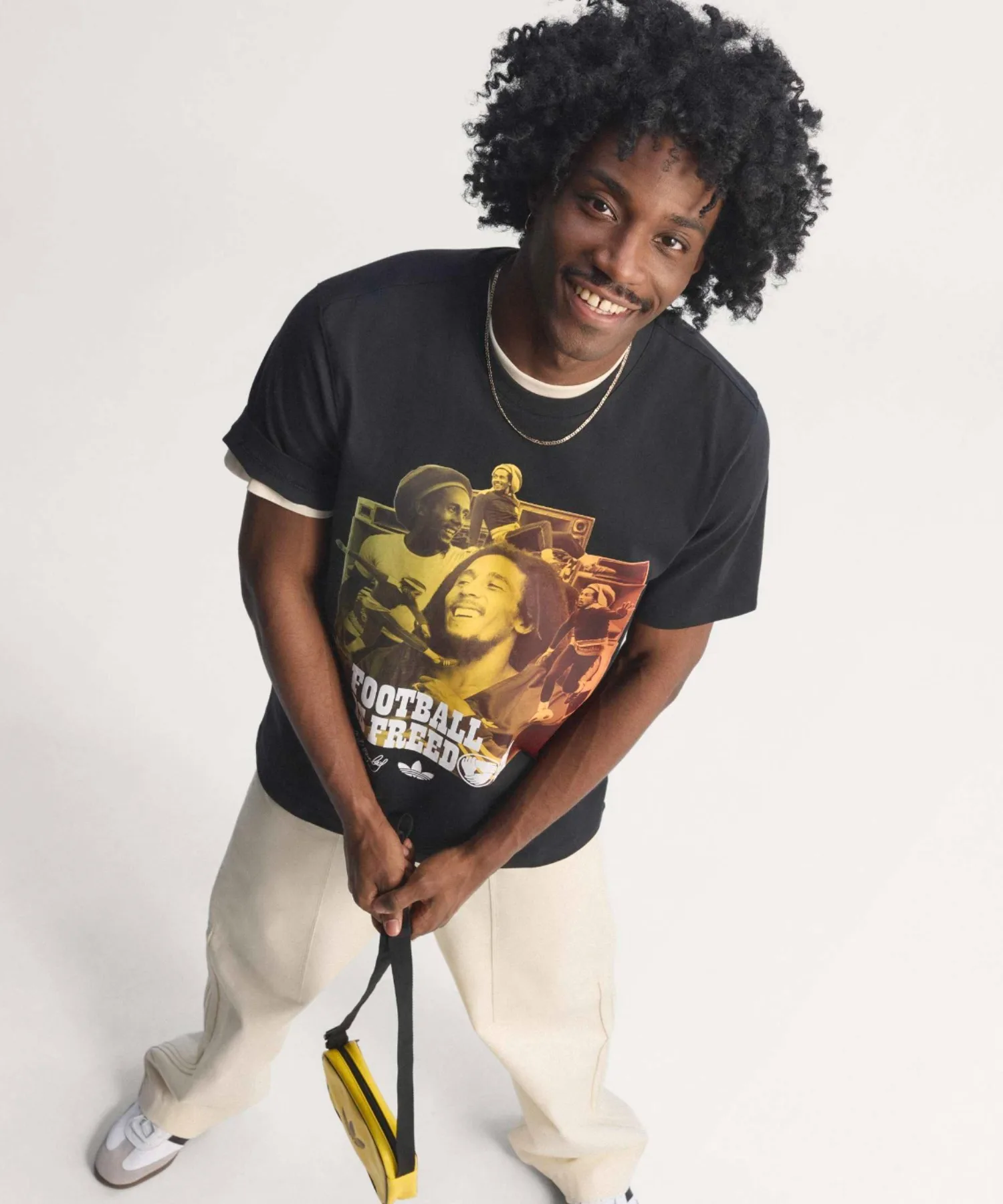 Футболка с принтом Bob Marley ORIGINALS adidas черная — фото 2