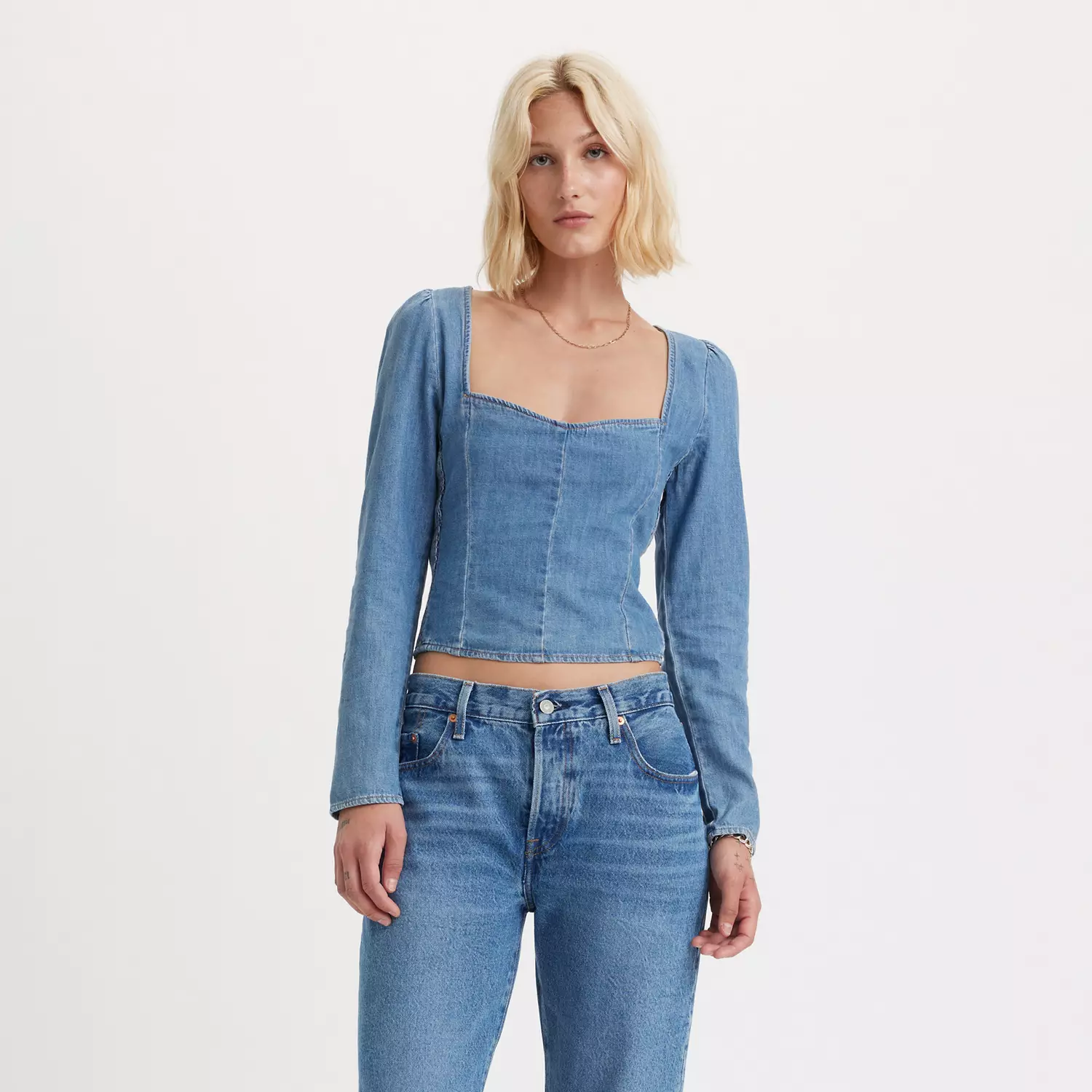 

Блузка с корсетом Ophelia Levi's, цвет Soft as Butter - Medium Wash
