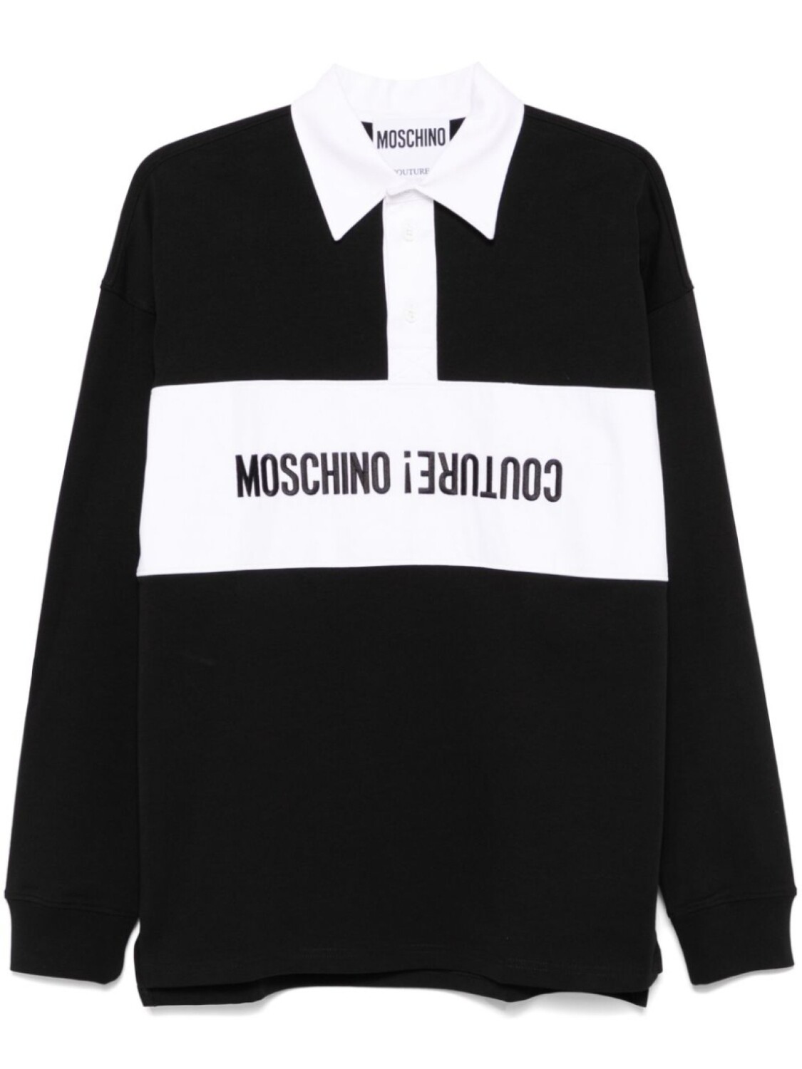 

Рубашка поло с вышитым логотипом Moschino, черный