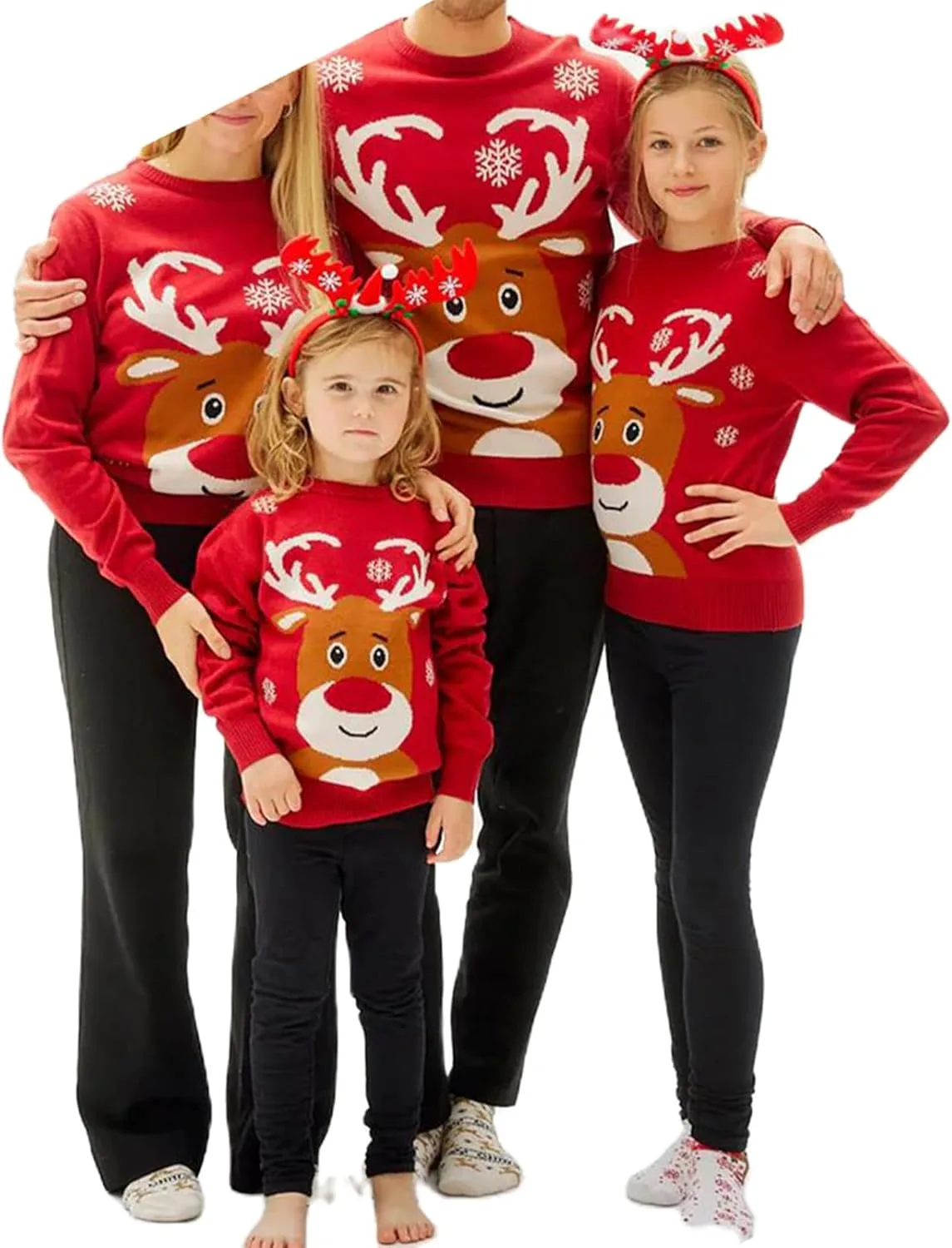 

Семейные рождественские свитера Ugly Knitted Pullover с длинным рукавом MYBFYABO