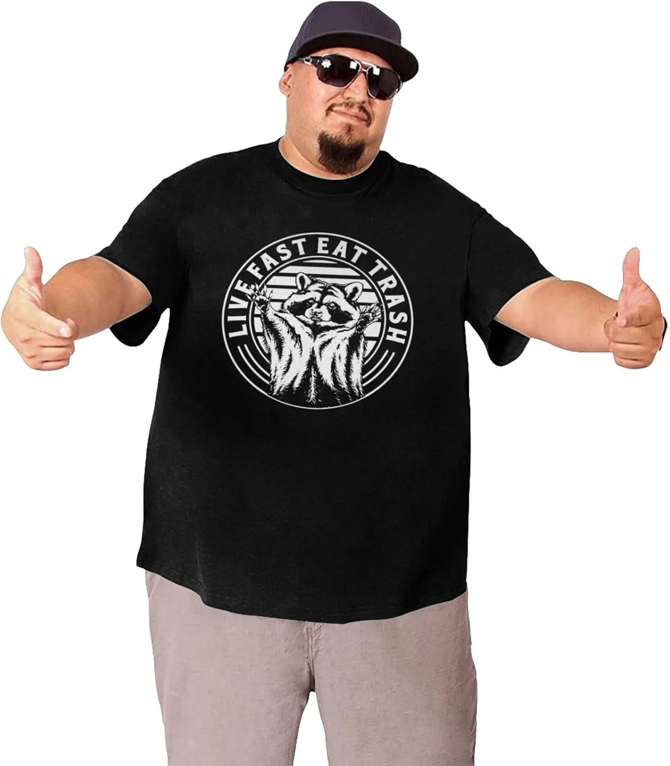 Футболка Fast Eat Trash мужская летняя Crewneck, короткий рукав, большой размер — фото 3