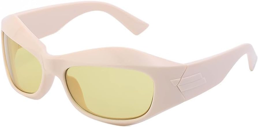 

Солнцезащитные очки для женщин, спортивные солнцезащитные очки для мужчин, спортивные очки-маска, модные солнцезащитные очки «кошачий глаз», стильные очки в стиле стимпанк WNCKSQ, C12beigeyellow